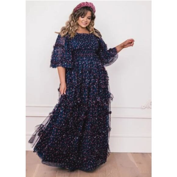 Jessakae Everafter Ever After Dress Navy Floral Womens XXL 2XL Blue - Picture 16 of 16